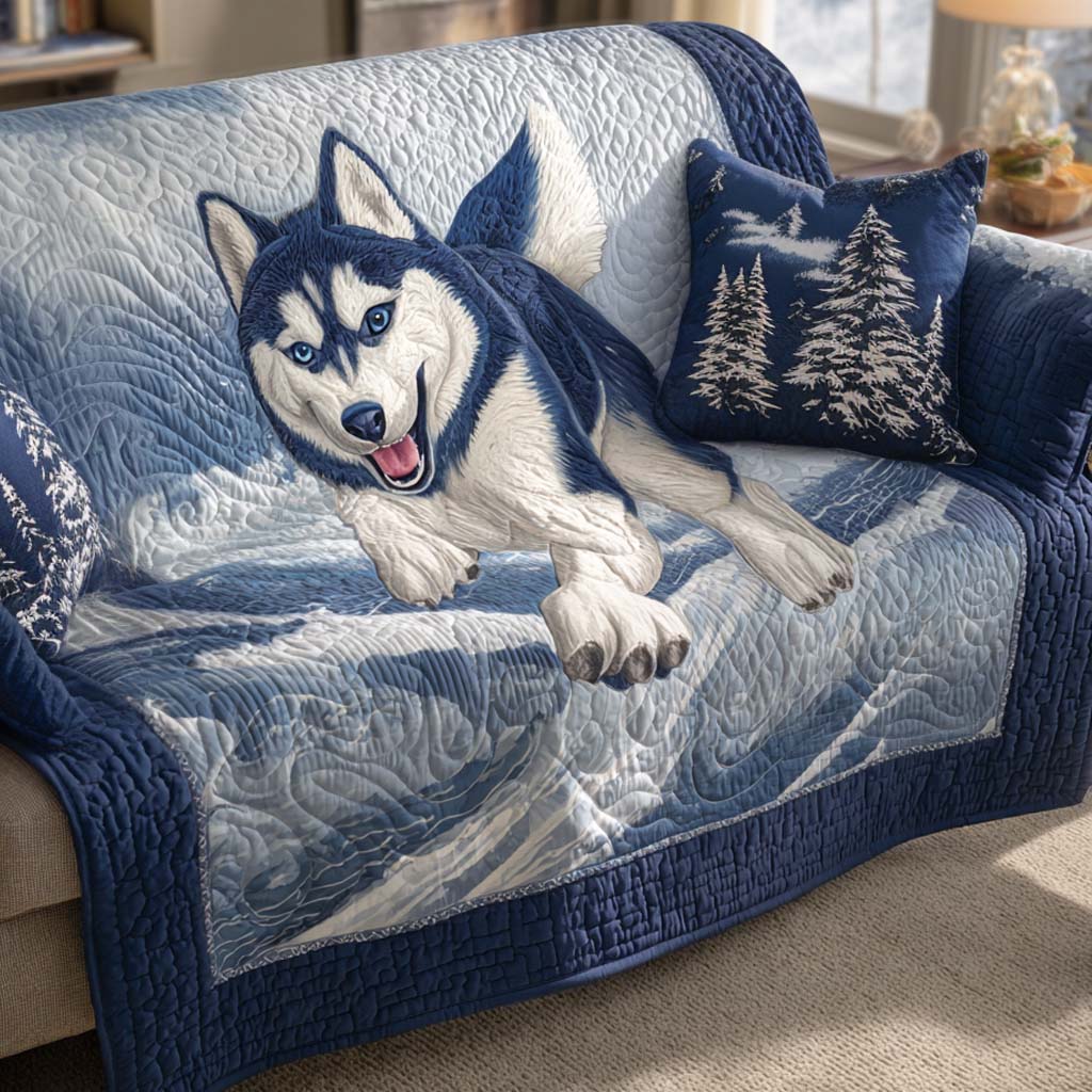 Blizzard Runner Quilted Sofa Cover Christmas Sofa Cover Presents For Dog Owners