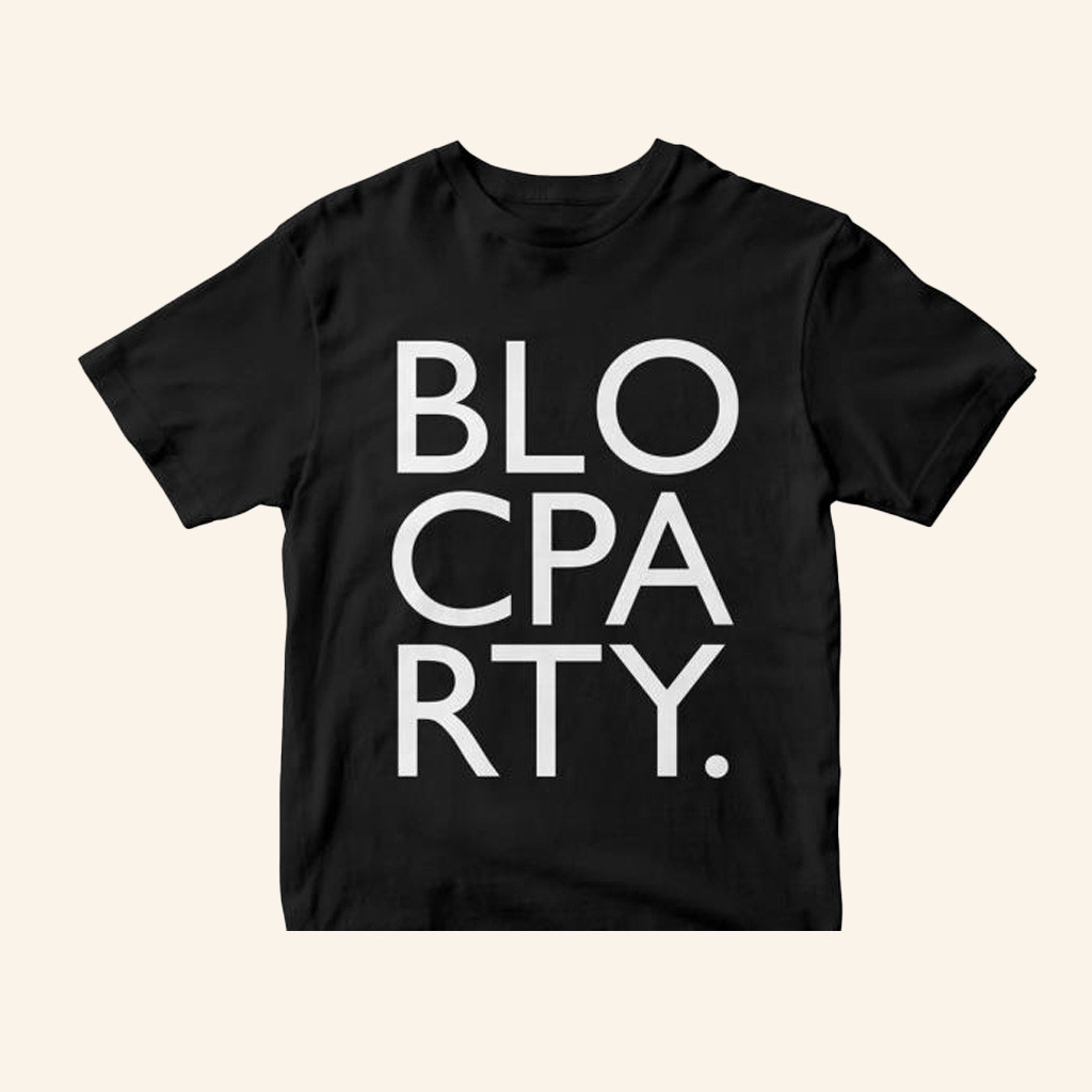 Bloc Party Merch Logo Infill Black T-Shirt Unique Gifts For Music Lovers