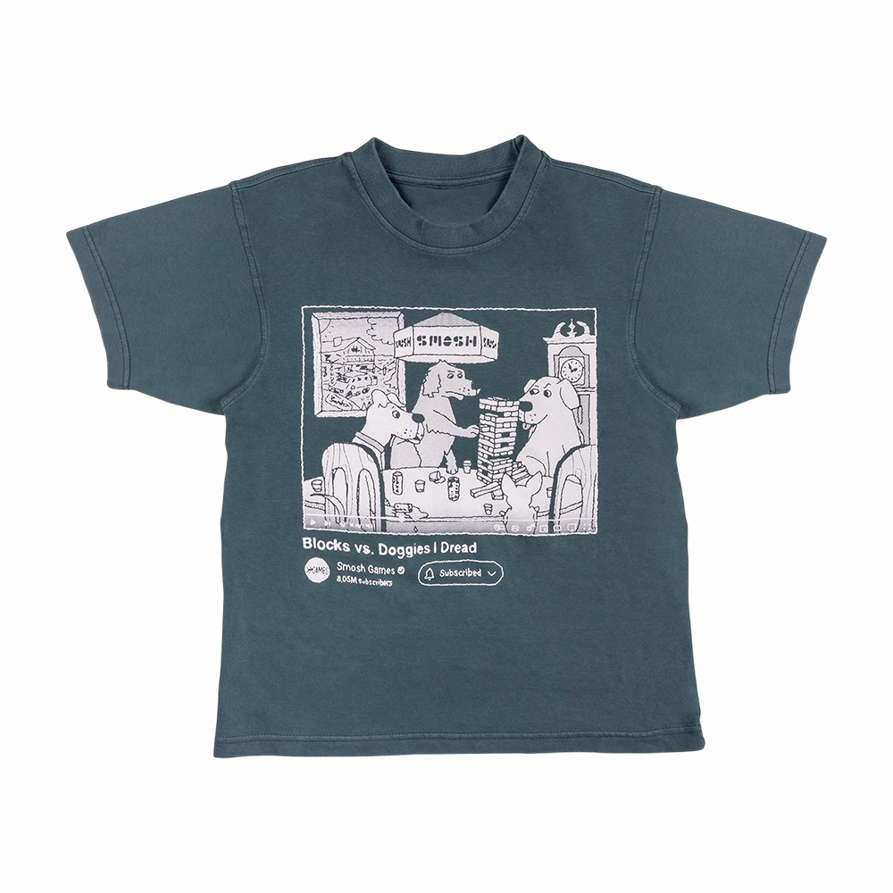 Blocks Vs Doggies Dread T-Shirt Animal Graphic Tee Smosh Gift For Pet Lovers