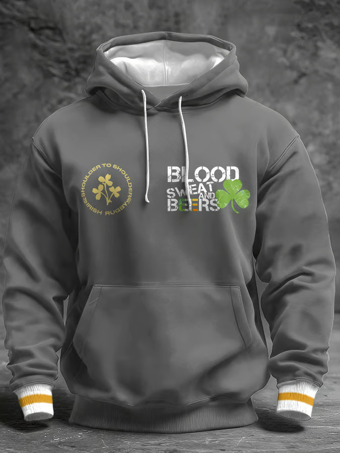 Blood Sweat And Beer Hoodie St Patrick'S Day Apparel Fun St Patrick's Day Gifts