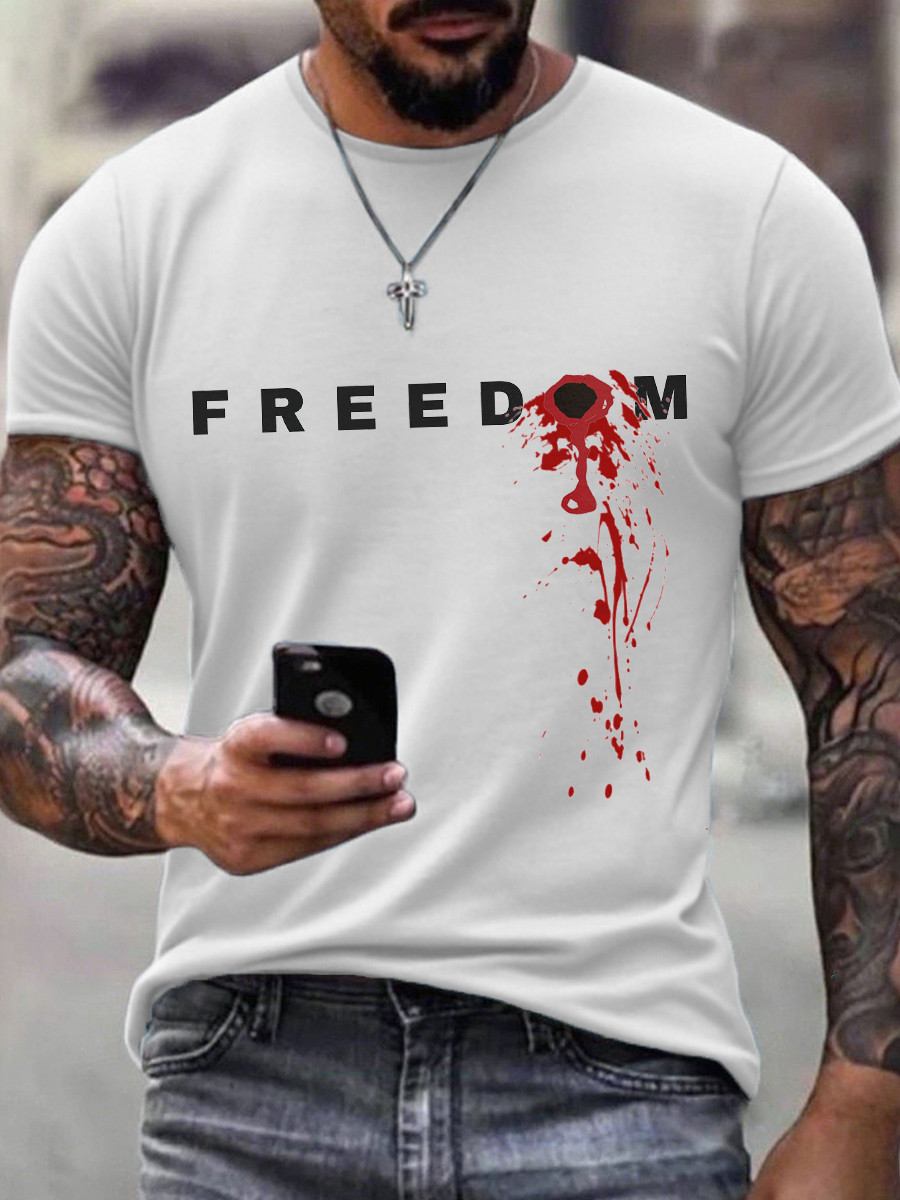 Bloody Freedom Charlie Kirk T-Shirt Make Freedom Great Again Apparel Ideal Presents