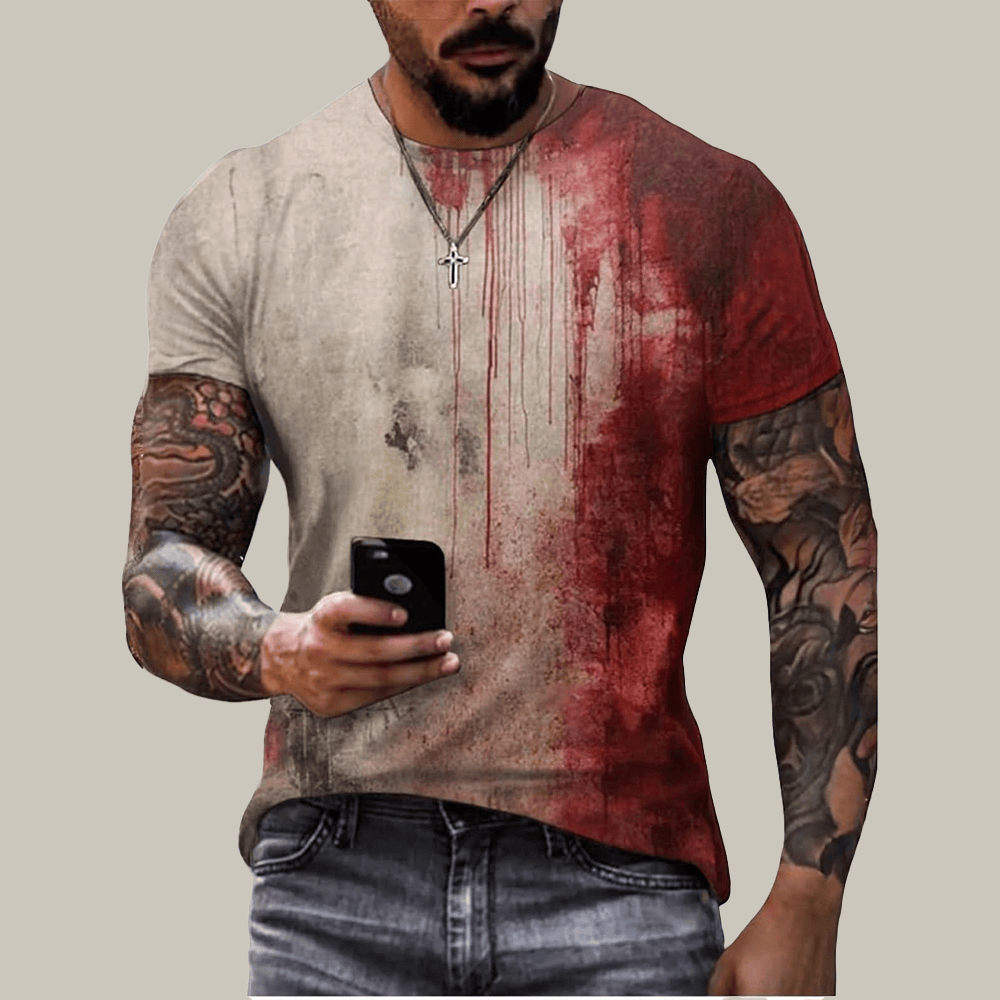 Bloody T-Shirt Blood Stain Design Horror Themed Clothing Halloween Gift Ideas