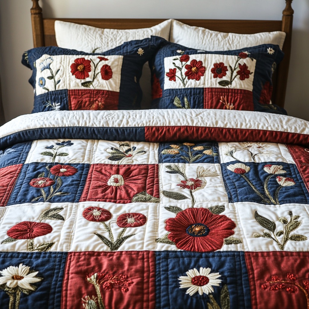 Bloom Bliss Quilted Bedding Set Bed Decorations Best Gifts For Flower Lovers