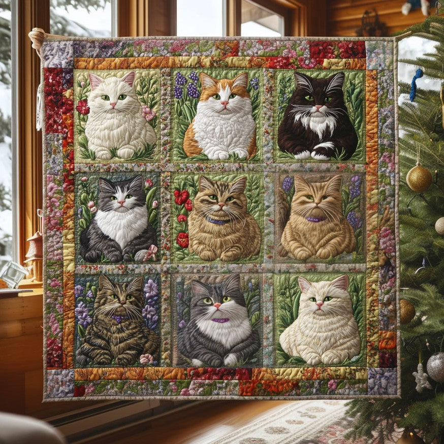 Bloom Cat Quilt Blanket Sofa Throws Christmas Cat Lover Gifts For Women