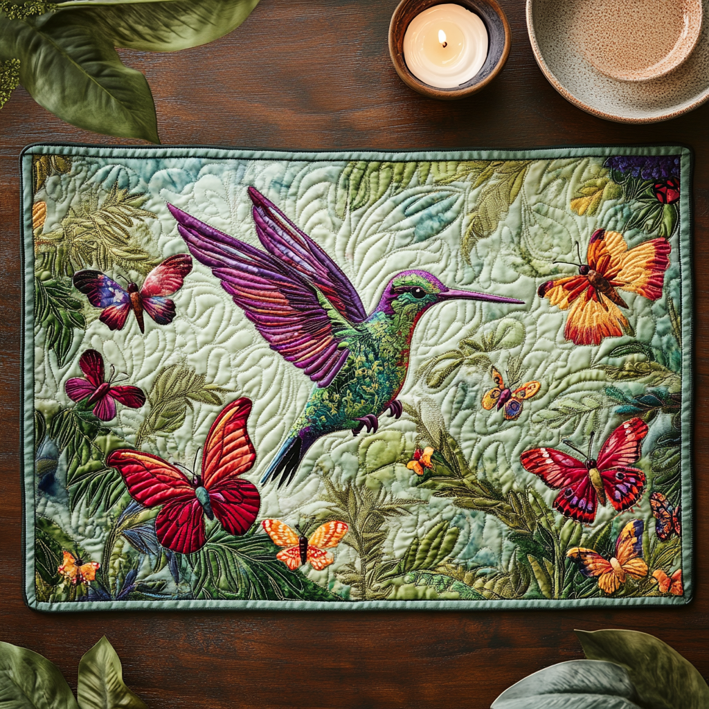 Bloom Dance Quilted Place Mat Dining Room Table Decorated For Christmas Small Gifts For Bird Lovers