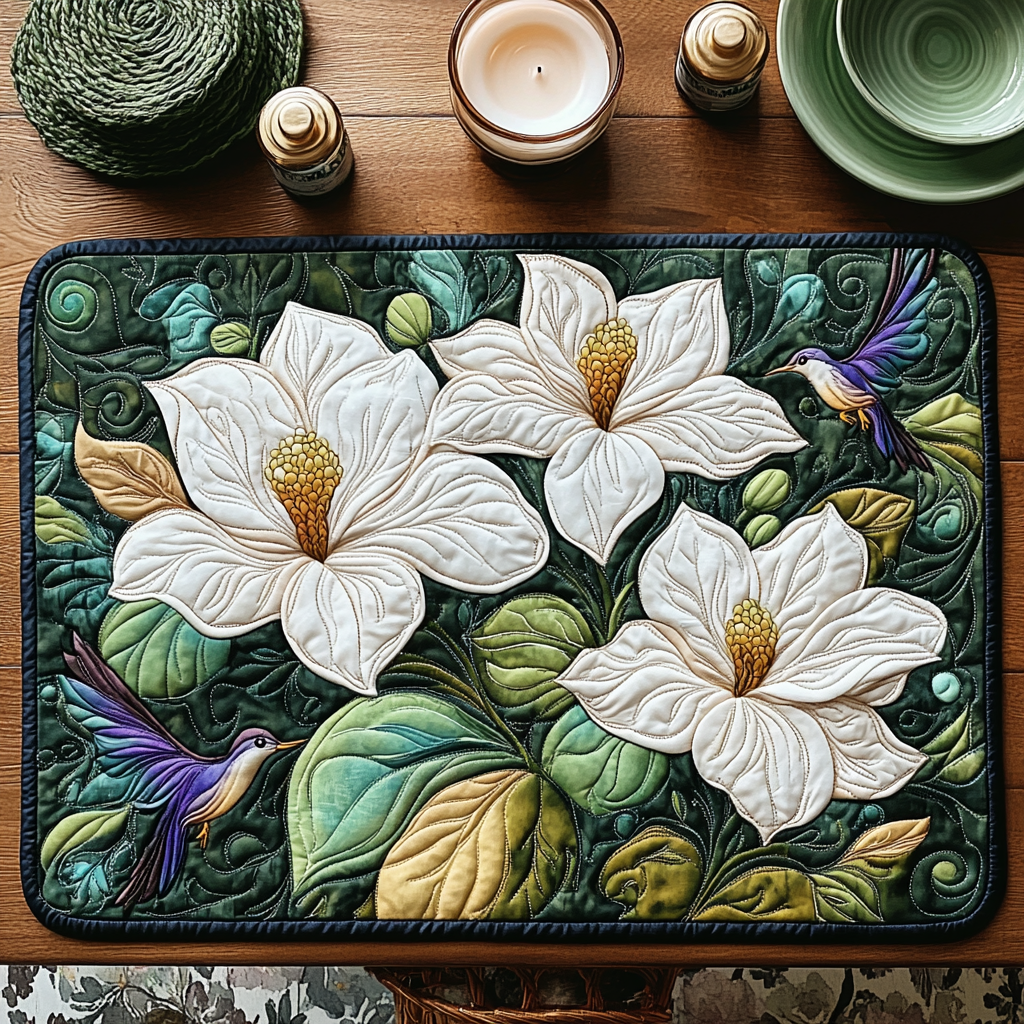 Bloom Essence Quilted Place Mat Christmas Decor Best Gifts For Birdwatchers