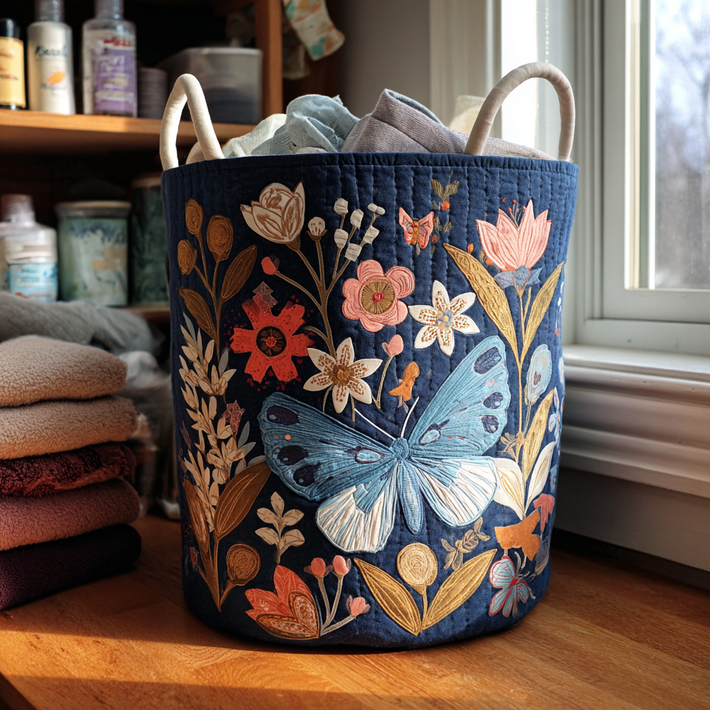 Bloom Flight Quilted Laundry Basket Great Idea For New Home