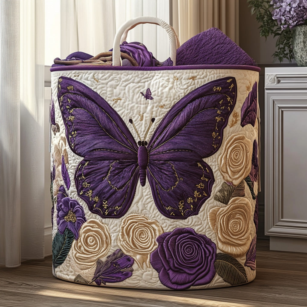 Bloom Flight Quilted Laundry Basket Summer Merch Vibes