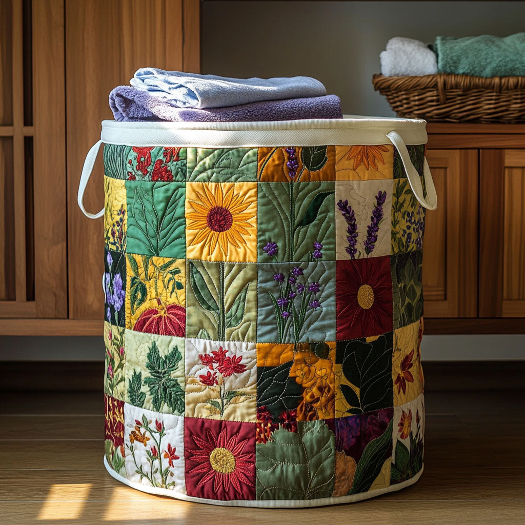 Bloom Grace Quilted Laundry Basket Holiday Season Merch
