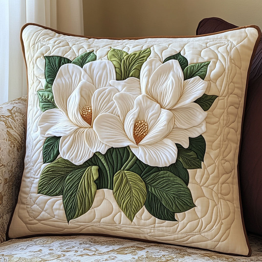 Bloom Grace Quilted Pillow Case Cozy Home Decor Unique Gift For Flower Lover