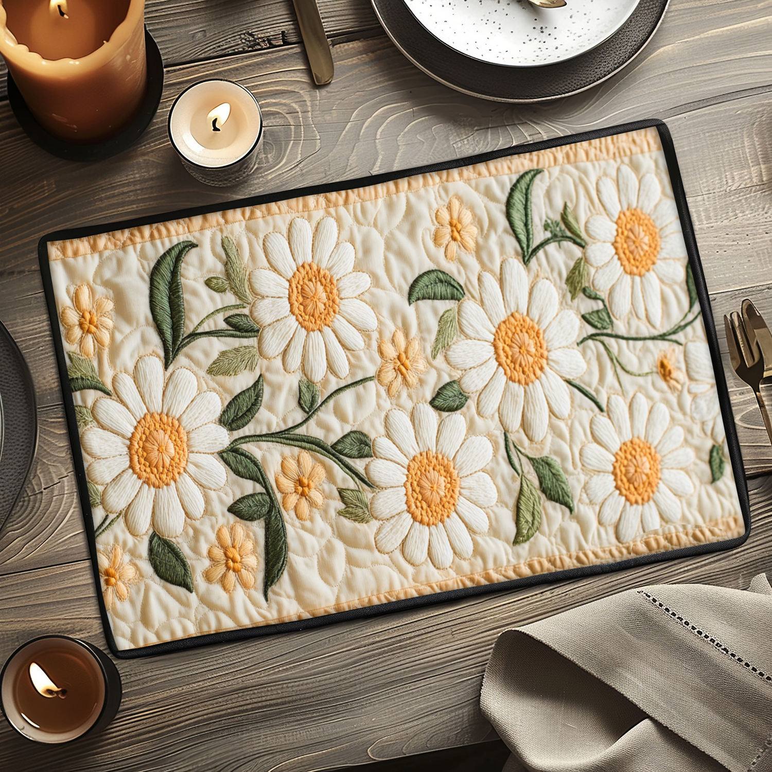 Bloom Grace Quilted Place Mat Dining Table Accessories Best Gifts For Flower Lovers