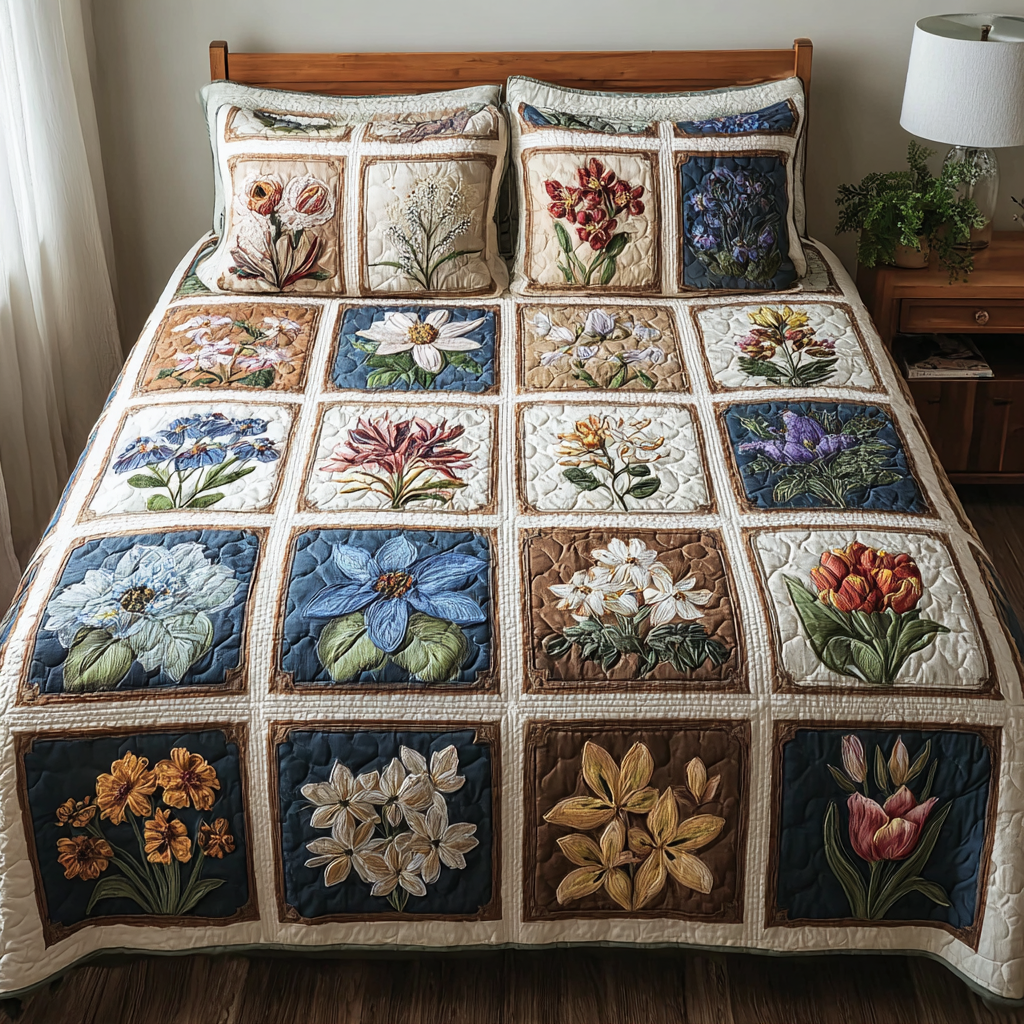 Bloom Haven Quilted Bedding Set Meaningful Home Gift for Special Occasions