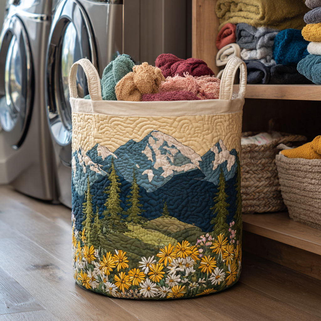 Bloom Hill Quilted Laundry Basket Elegant Quilted Laundry Tote Gift for Daily Organization