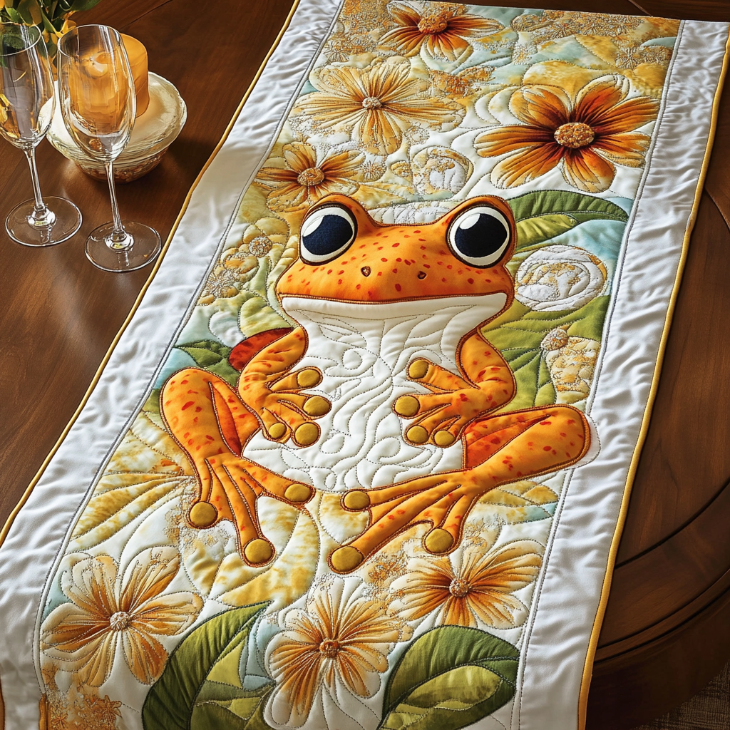 Bloom Hop Quilted Table Runner Kitchen Decor Best Christmas Gifts For Hippies