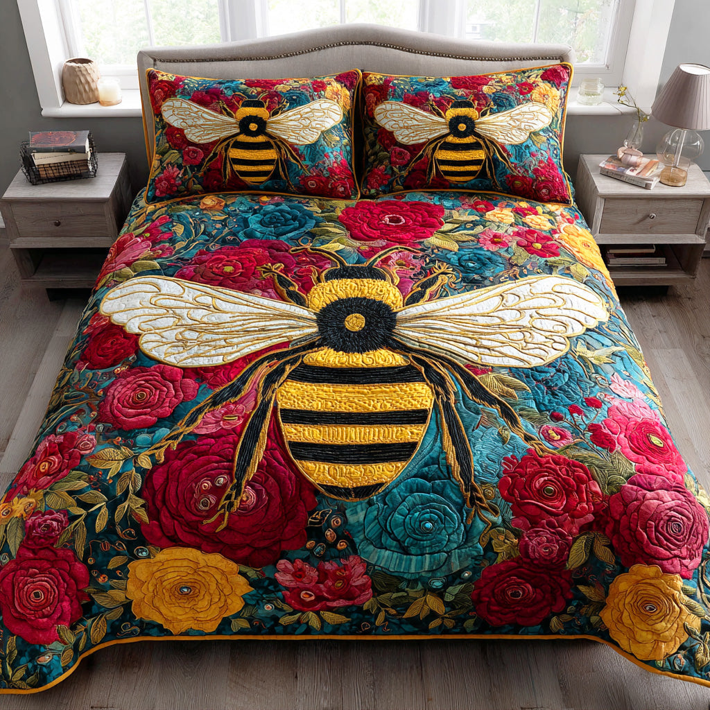 Bloom Keeper Quilted Bedding Set Luxury Bed Sheet Gift Set for Ultimate Comfort