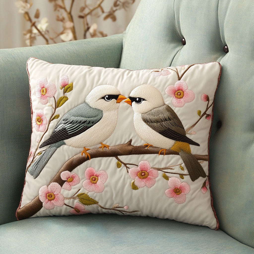 Bloom Love Bird Pillow Case Personalized Pillow Cover Gift for Couples