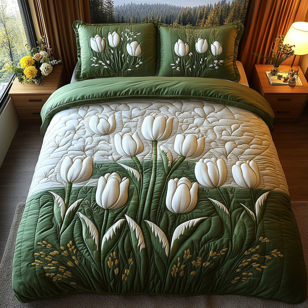 Bloom Path Quilted Bedding Set Best Comforter Sets Tulip Gifts For Wife