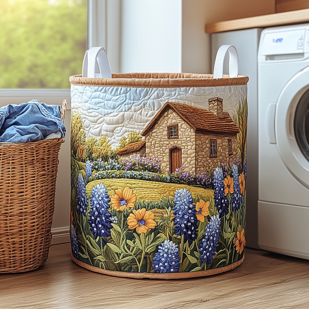 Bloom Path Quilted Laundry Basket Winter Merch Essentials