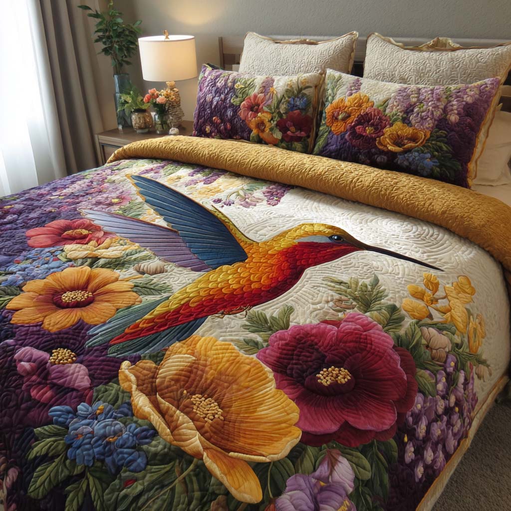 Bloom Sprite Quilted Bedding Set Full Size Comforter Holiday Keepsake For Wife