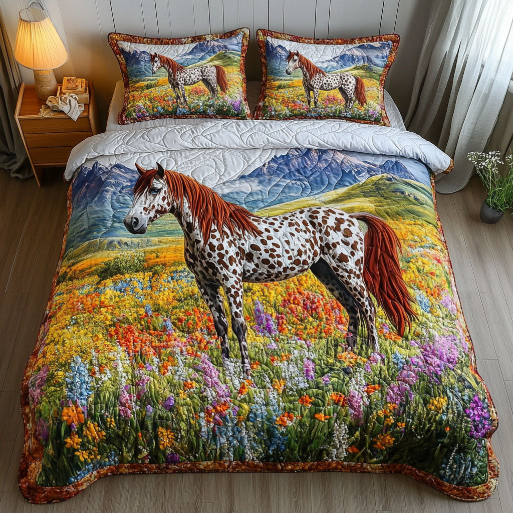 Bloom Valley Quilted Bedding Set Best Comforter Sets Presents For Horse Owners