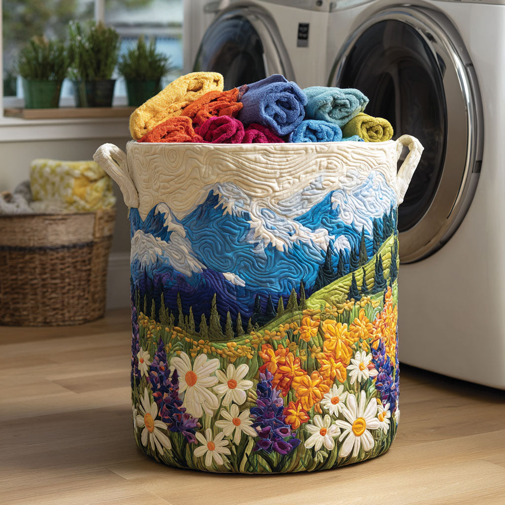 Bloom Valley Quilted Laundry Basket Merch For Family