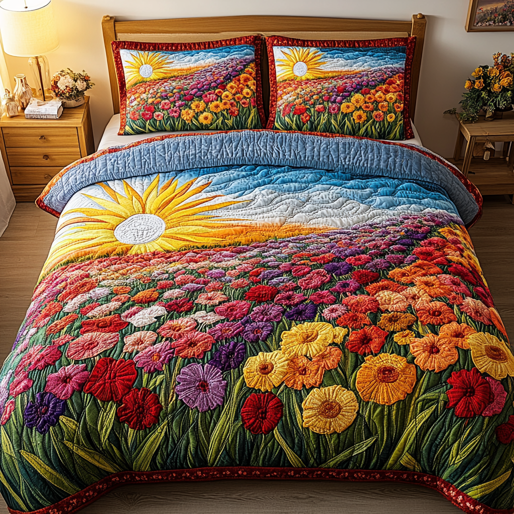 Bloom Vista Quilted Bedding Set Bed Decor Ideas Beach Gifts For Her