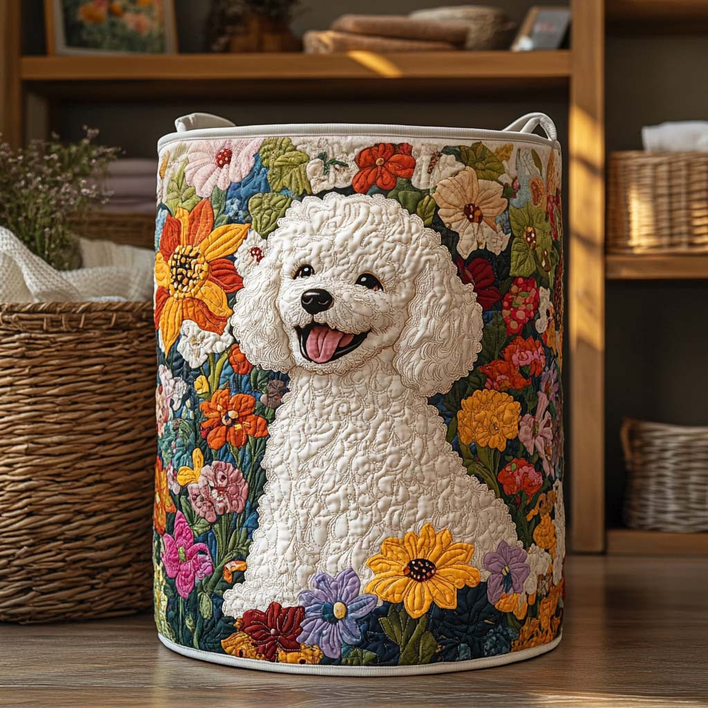 Bloomfield Joy Quilted Laundry Basket Elegant Quilted Laundry Bin for Bedroom and Bathroom