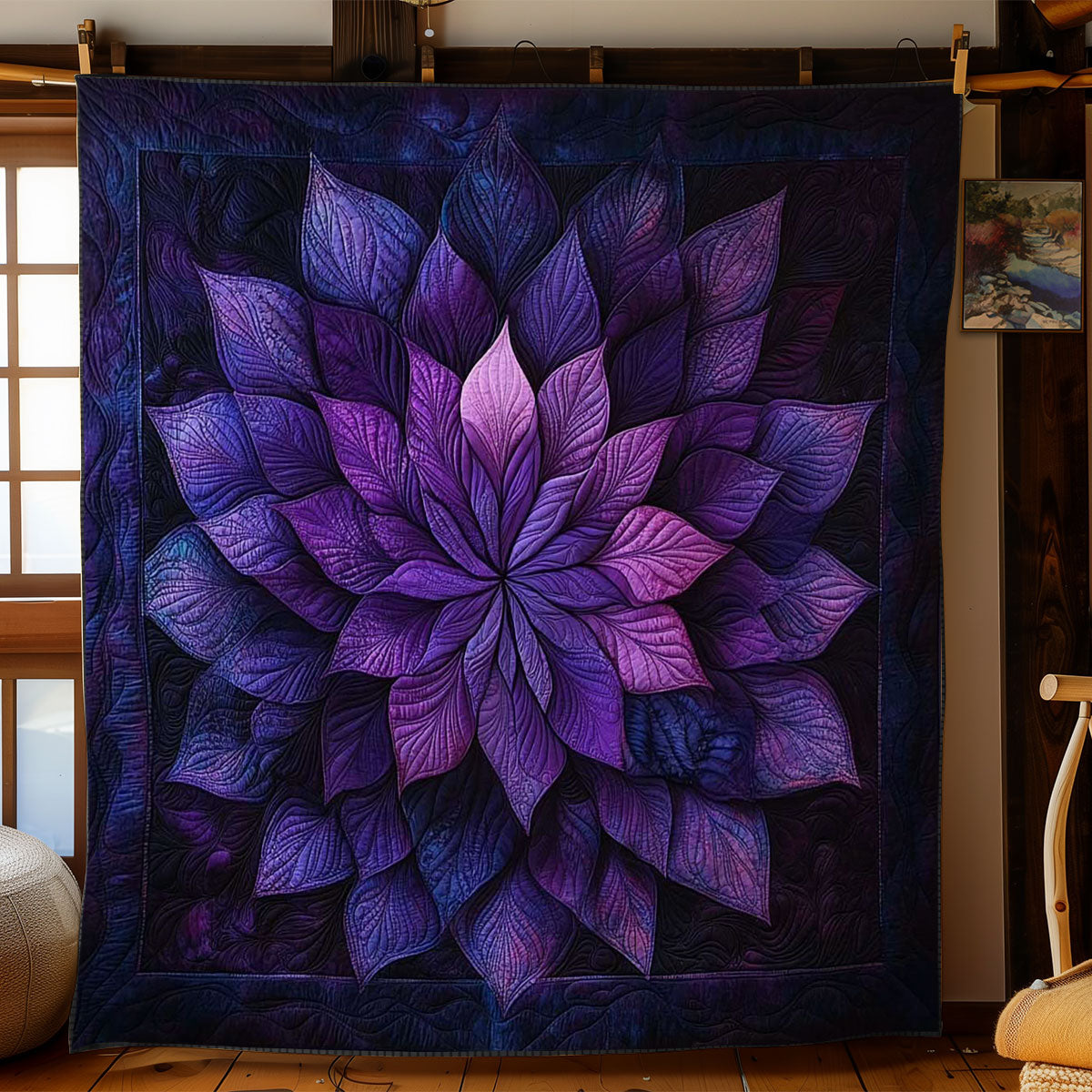Blooming Amethyst Quilt Home Essential Gift Cozy Quilt Blanket