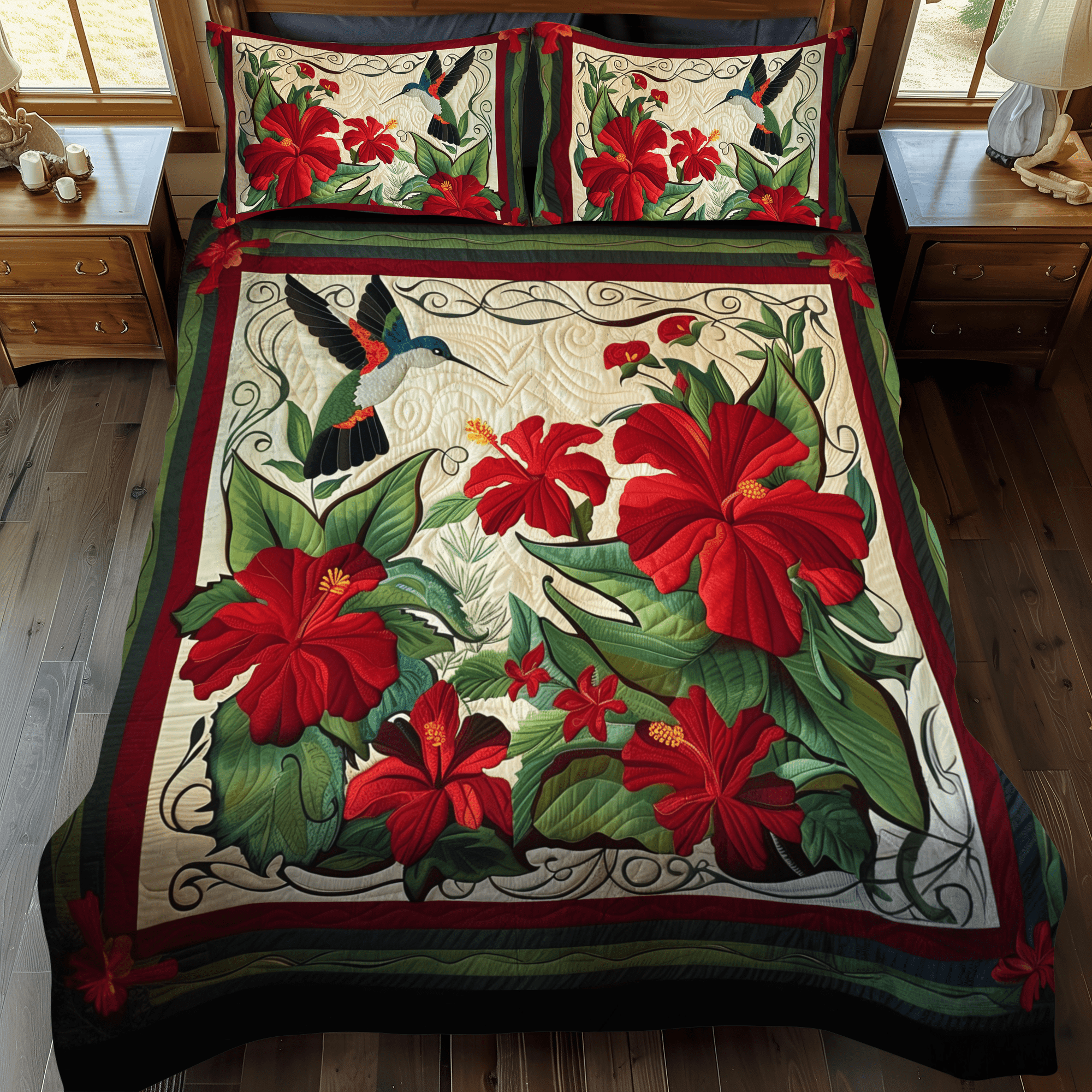 Blooming Beauty Quilted Bedding Set Best Christmas Gifts For Flower Lovers