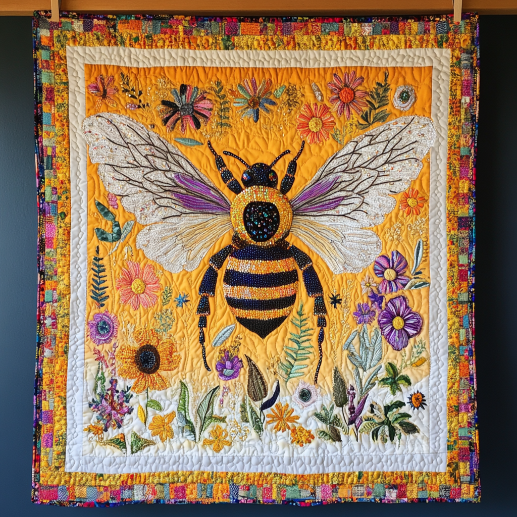 Blooming Bee Quilted Blanket Cute Fuzzy Blankets