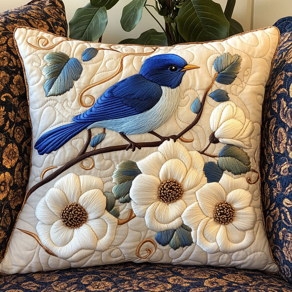 Blooming Bird Quilt Pillow Case Trending Pillowcase Gift Set for 2025 Collection
