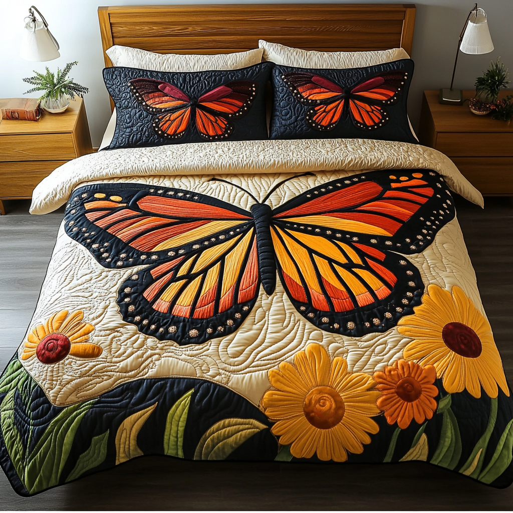 Blooming Butterfly Quilted Bedding Set Bedroom Decor Ideas Butterfly Themed Birthday Gifts