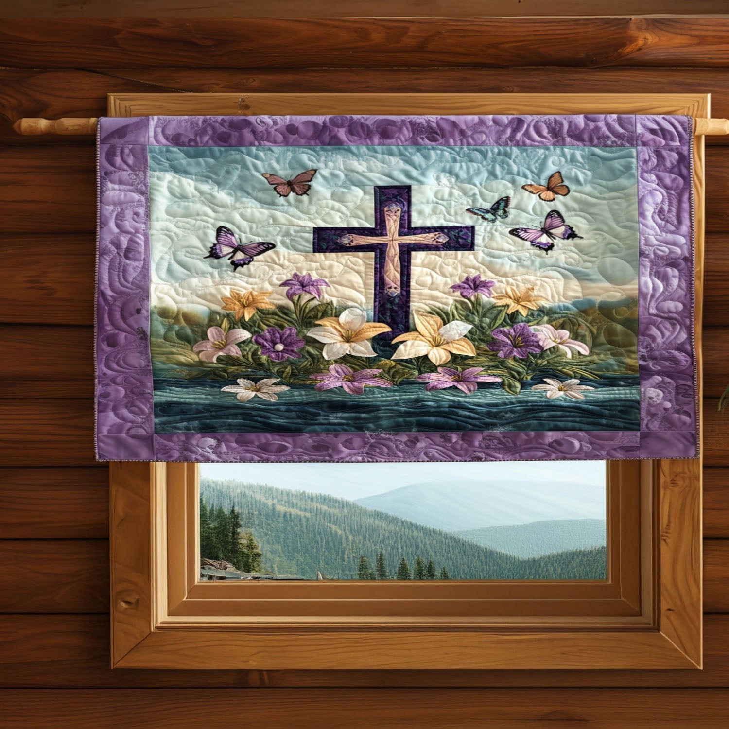 Blooming Devotion Quilted Valance Christian Handmade Quilted Valance Christian Gifts For Dad