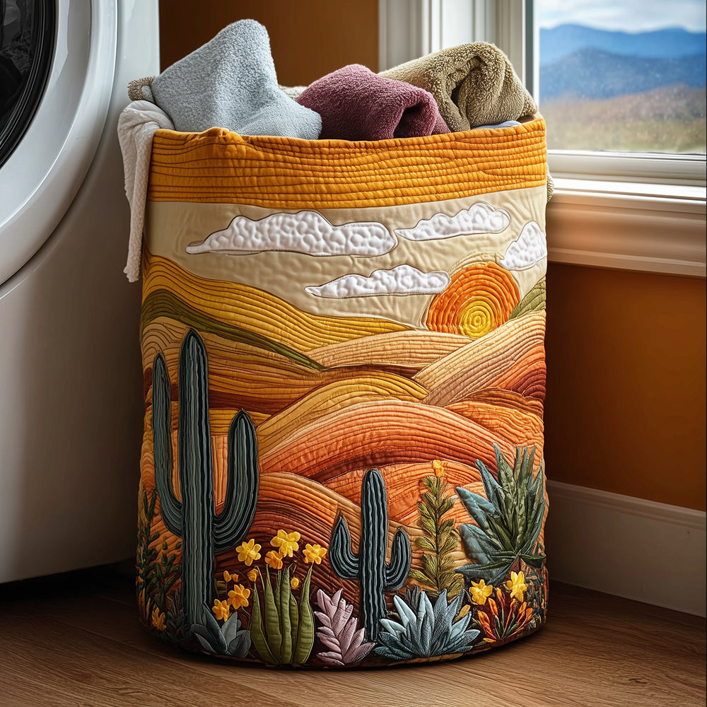 Blooming Dunes Quilted Laundry Basket Excellent Gift For Her