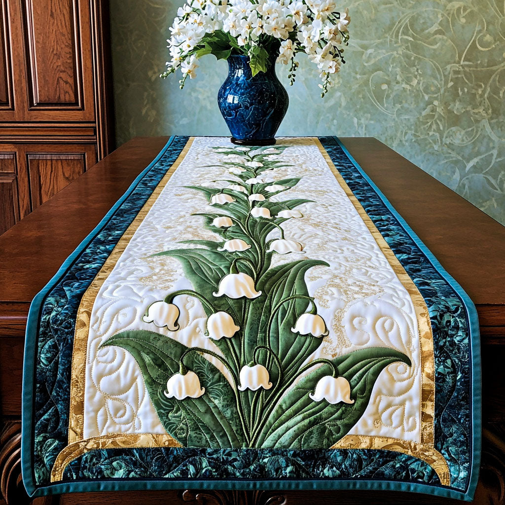 Blooming Essence Quilted Table Runner Kitchen Decor Best Gifts For Flower Lovers