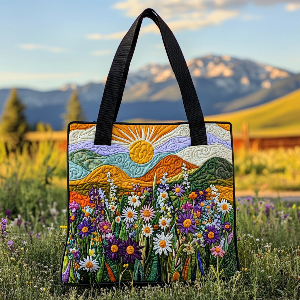 Blooming Field Quilted Tote Bag Sunflower Theme Gifts