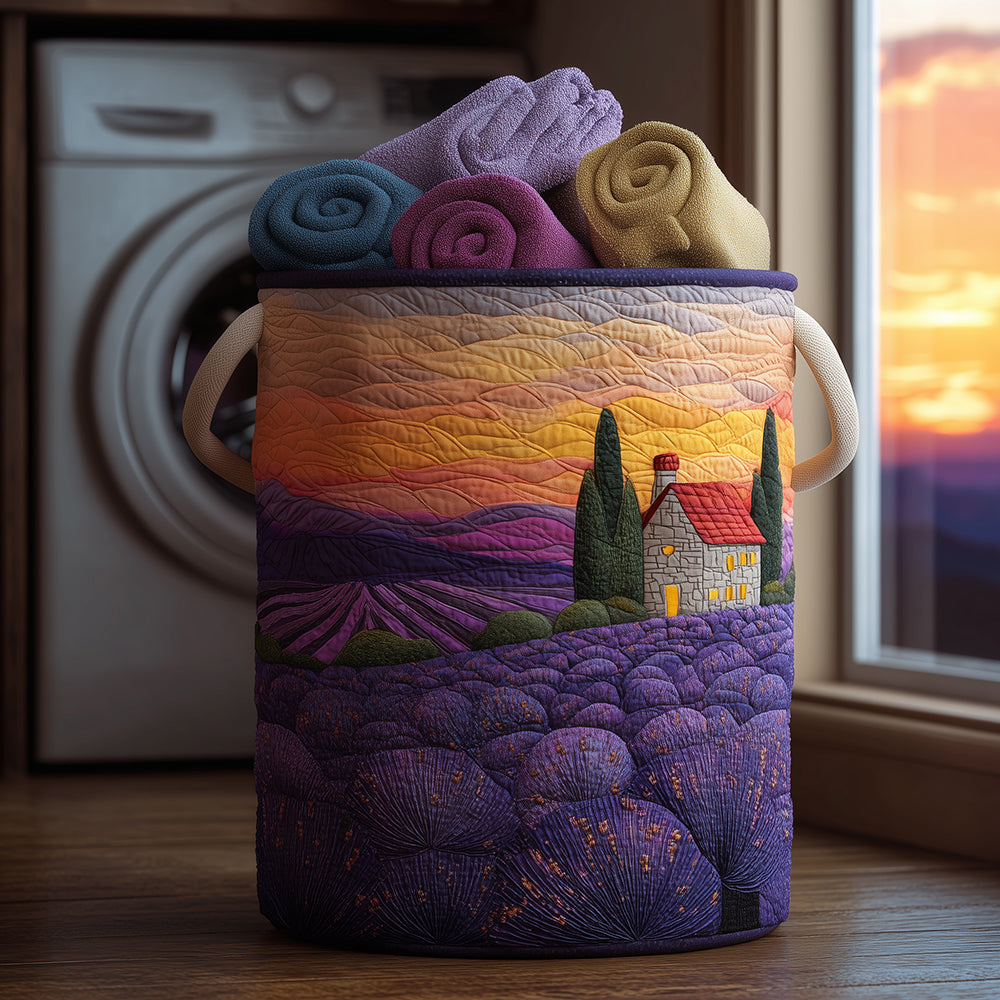 Blooming Fields Quilted Laundry Basket Holiday Merch Gift