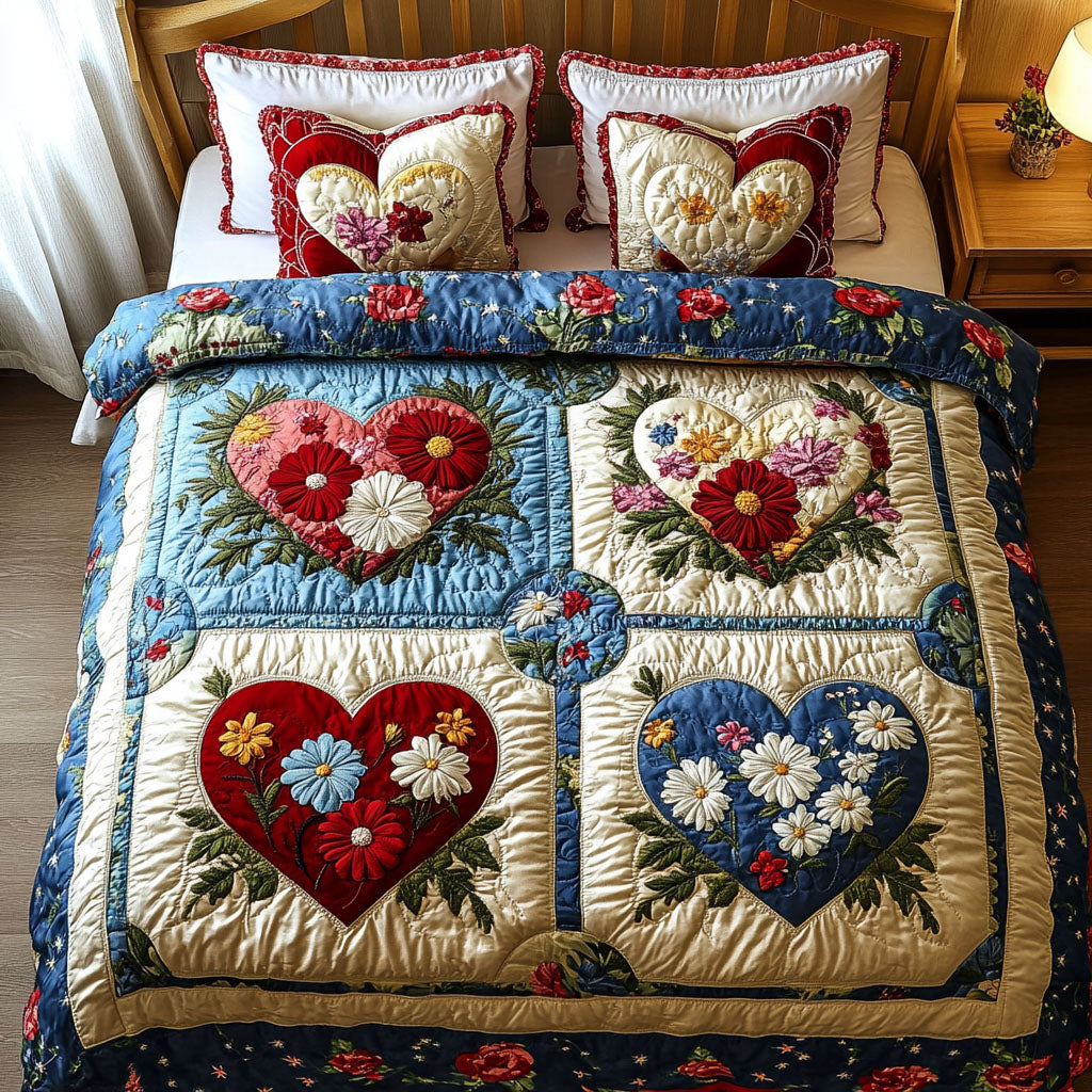 Blooming Freedom Quilted Bedding Set Bed Decorations Unique Patriotic Gifts
