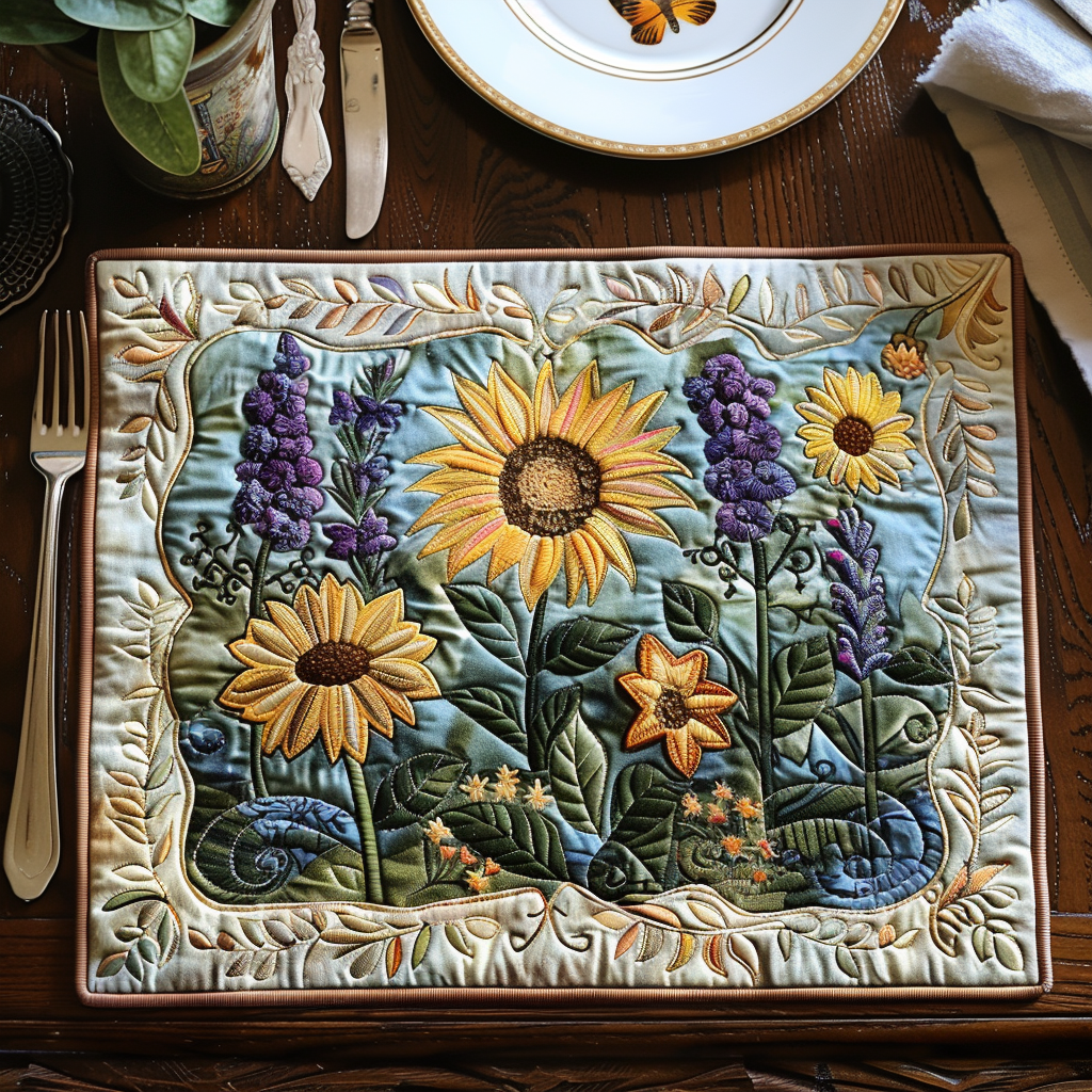 Blooming Garden Quilted Place Mat Christmas House Decor To My Daughter Sunflower Blanket