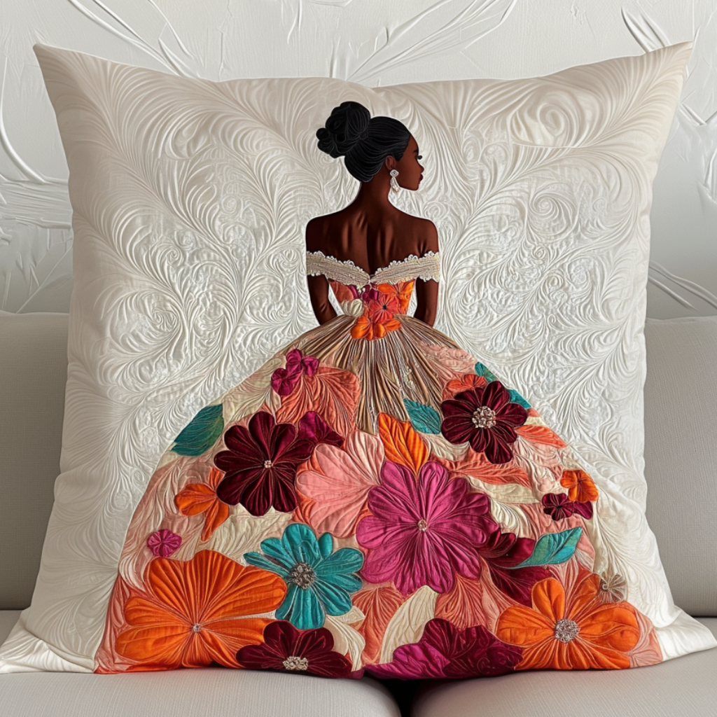 Blooming Grace Quilted Pillow Case Nice Pillow Covers African American Heritage Month Gifts
