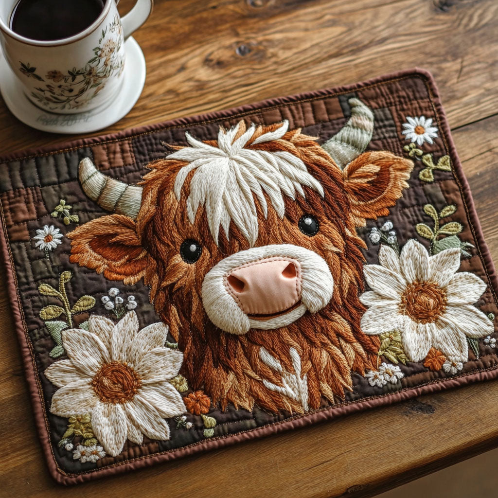 Blooming Highland Quilted Placemat Home Decor Items Best Gifts For Farmers