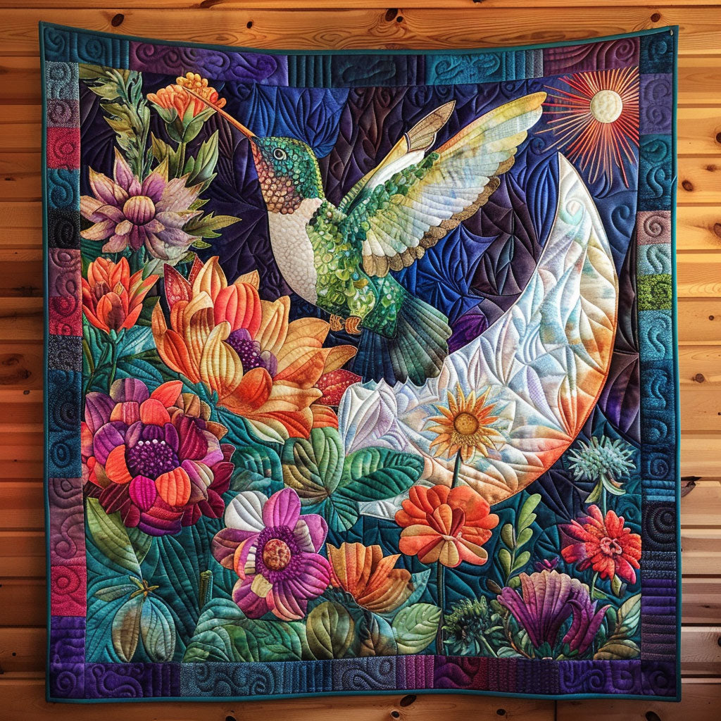 Blooming Hummingbird Quilt Thoughtful Quilt Blanket Gift for Loved Ones