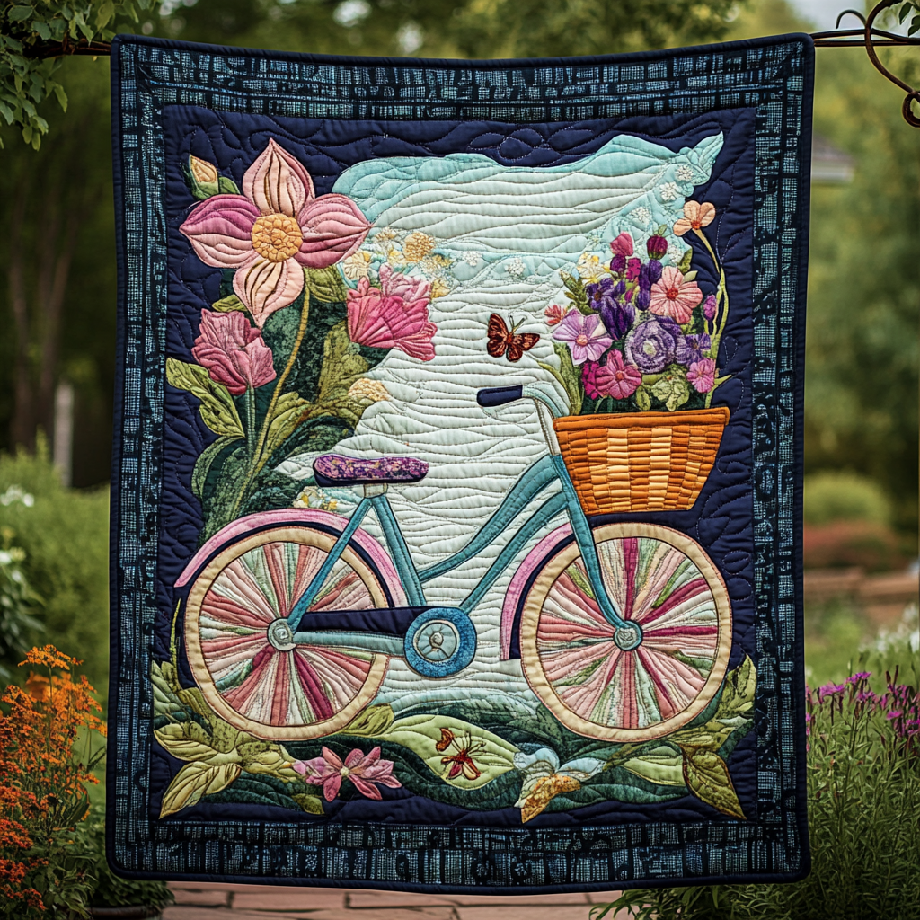 Blooming Journey Quilted Blanket Gift Ideas For Bike Riders