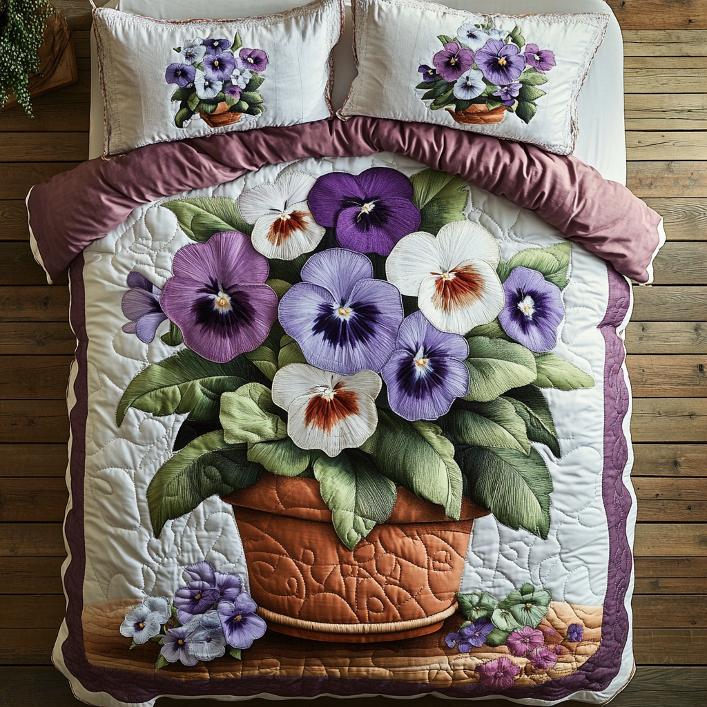 Blooming Joy Quilted Bedding Set Bedroom Decor Best Gifts For Flower Lovers
