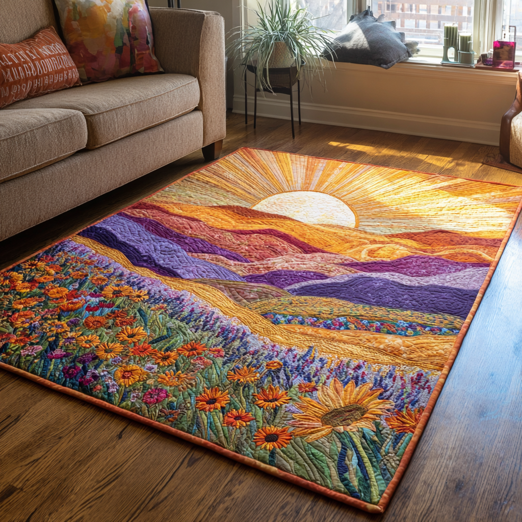 Blooming Light Area Rug Washable Rugs Special Birthday Gift for Mom