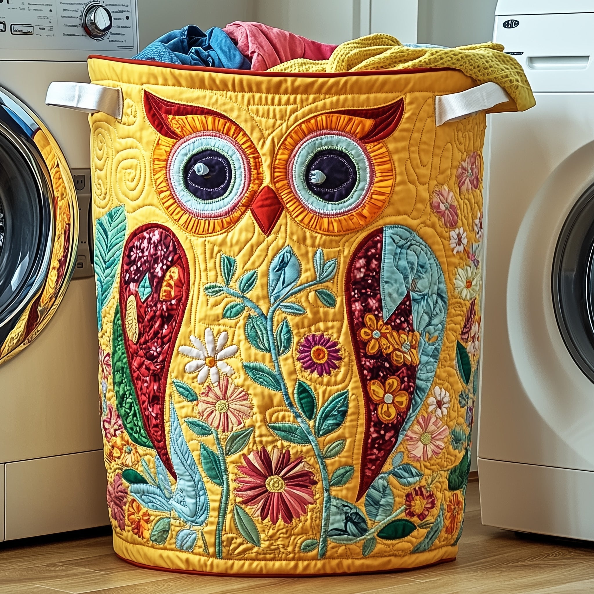 Blooming Owl Quilted Laundry Basket Owl Gifts For Men