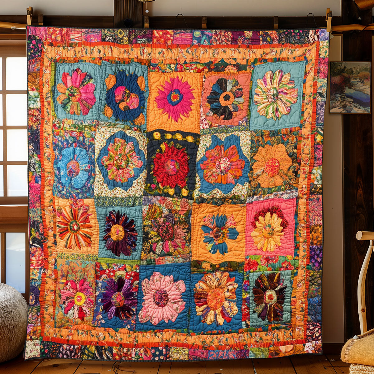 Blooming Patchwork Quilt Blanket King Blanket Best Christmas Presents For Mom