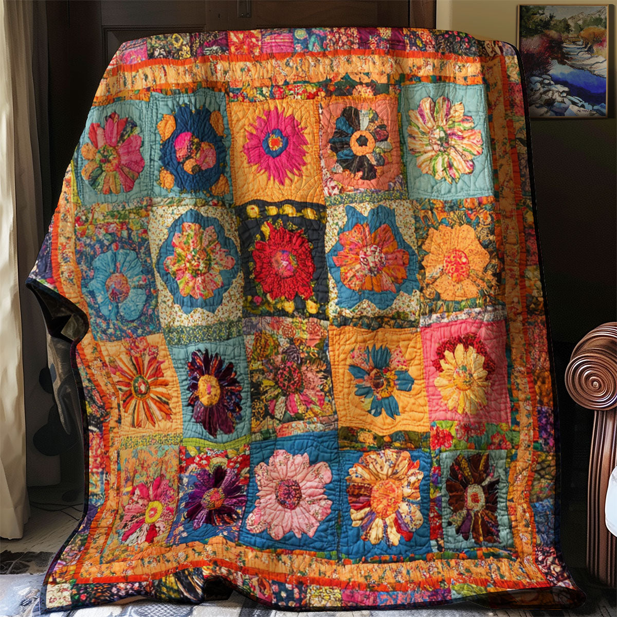 Blooming Patchwork Quilt Blanket King Blanket Best Christmas Presents For Mom