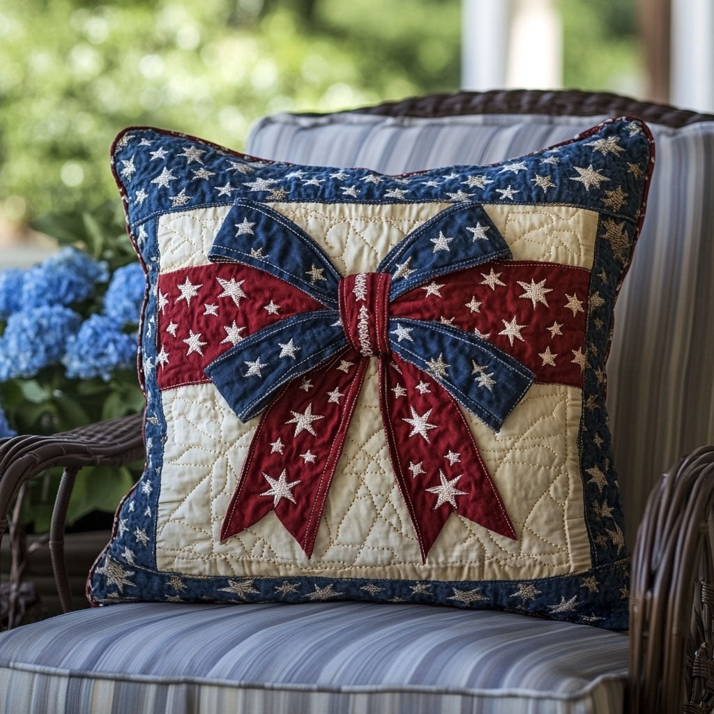 Blooming Patriotism Quilted Pillow Case Holiday Pillow Cases Family Gift Ideas