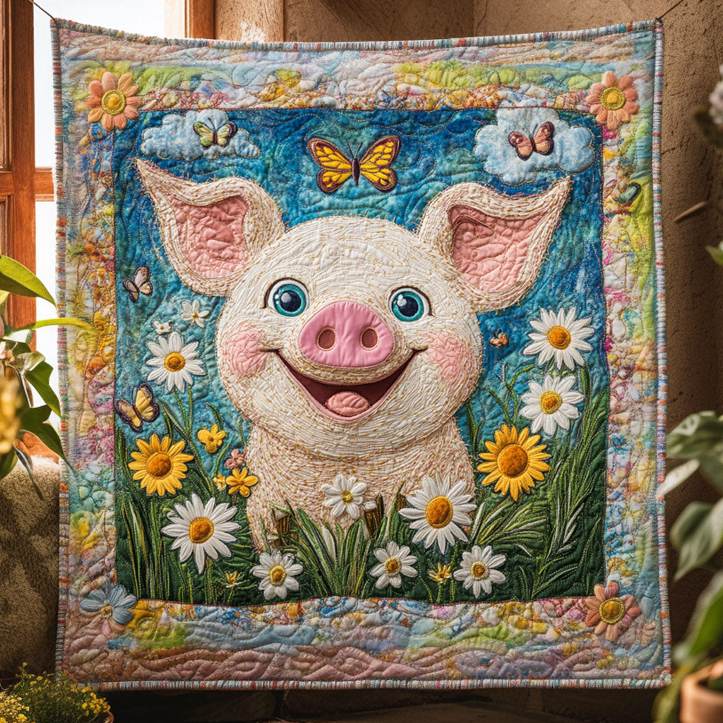 Blooming Pig Quilt Blanket King Size Blanket Christmas Presents For The Whole Family